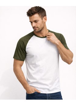 Koszulka męska t-shirt biało-zielony Recea ze sklepu Recea.pl w kategorii T-shirty męskie - zdjęcie 189097313