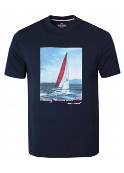 Granatowa Męska Koszulka (T-Shirt) - Pako Jeans - Żaglówka TSPJNSstensGR ze sklepu JegoSzafa.pl w kategorii T-shirty męskie - zdjęcie 189097823