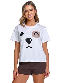 Doctor Nap PM.7409 piżama damska krótki rękaw i szorty brownie ze sklepu kontri.pl w kategorii Piżamy damskie - zdjęcie 189097962