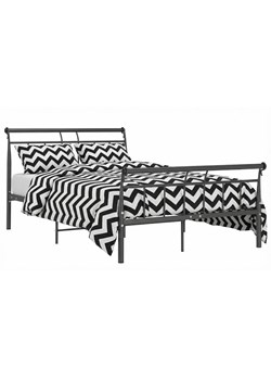 Czarne metalowe łóżko małżeńskie 180x200 cm - Ventano ze sklepu Edinos.pl w kategorii Łóżka i materace - zdjęcie 189098750