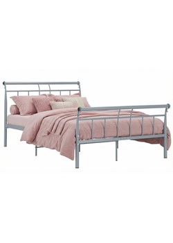 Szare metalowe łóżko dwuosobowe 140x200 cm A2-T43 ze sklepu Edinos.pl w kategorii Łóżka i materace - zdjęcie 189098753