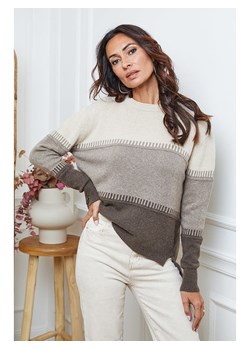 So Cachemire Sweter "Lurcia" w kolorze szarobrązowo-beżowym ze sklepu Limango Polska w kategorii Swetry damskie - zdjęcie 189099020