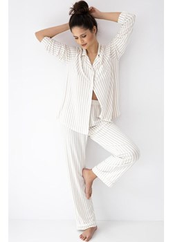 Sensis długa piżama damska rozpinana Amani, Kolor ecru-beżowy, Rozmiar S, SENSIS ze sklepu Primodo w kategorii Piżamy damskie - zdjęcie 189099690