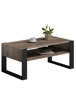 Rustykalna ława kawowa z półką dąb kolonialny + czarny G8-Z92 ze sklepu Edinos.pl w kategorii Stoliki kawowe - zdjęcie 189100051