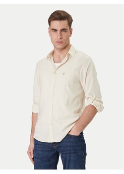 Guess Koszula F6GH06 WG3L0 Beżowy Regular Fit ze sklepu MODIVO w kategorii Koszule męskie - zdjęcie 189101834