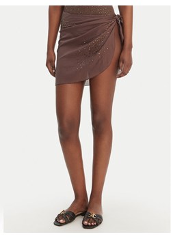 Guess Spódnica mini E6GZ15 WO080 Brązowy Regular Fit ze sklepu MODIVO w kategorii Odzież plażowa - zdjęcie 189101923