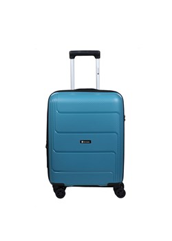 Niebieska walizka kabinowa z polipropylenu poszerzana Hard Class ze sklepu Słoń Torbalski w kategorii Walizki - zdjęcie 189102833