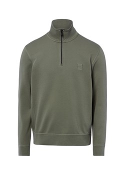 BOSS Orange Męska bluza nierozpinana Mężczyźni Materiał dresowy khaki jednolity ze sklepu vangraaf w kategorii Bluzy męskie - zdjęcie 189102862