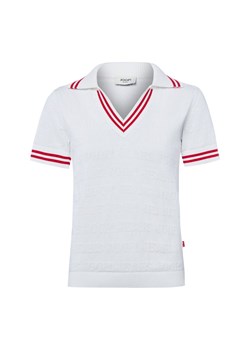 Joop Jeans Damska koszulka polo z dzianiny - Kalena Kobiety Bawełna (100%) biały wypukły wzór tkaniny ze sklepu vangraaf w kategorii Bluzki damskie - zdjęcie 189102872