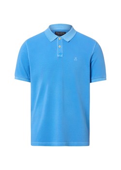 Marc O'Polo Męska koszulka polo Mężczyźni Bawełna (100%) niebieski jednolity ze sklepu vangraaf w kategorii T-shirty męskie - zdjęcie 189102881