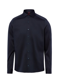 Finshley & Harding Męska koszula biznesowa - non-iron Mężczyźni Slim Fit Bawełna (100%) granatowy jednolity ze sklepu vangraaf w kategorii Koszule męskie - zdjęcie 189102893