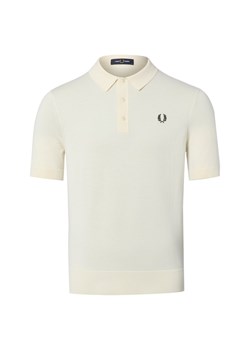 Fred Perry Męska koszulka polo z dzianiny Mężczyźni Bawełna (100%) écru jednolity ze sklepu vangraaf w kategorii T-shirty męskie - zdjęcie 189102911