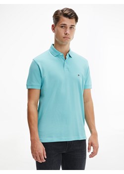 Tommy Hilfiger Męska koszulka polo Mężczyźni Bawełna turkusowy jednolity ze sklepu vangraaf w kategorii T-shirty męskie - zdjęcie 189102924