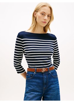 Tommy Hilfiger Damska koszulka o długości 3/4 Kobiety Bawełna granatowy w paski ze sklepu vangraaf w kategorii Bluzki damskie - zdjęcie 189102933