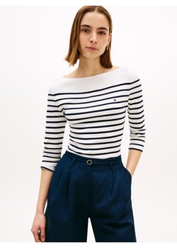 Tommy Hilfiger Damska koszulka o długości 3/4 Kobiety Bawełna granatowy jednolity ze sklepu vangraaf w kategorii Bluzki damskie - zdjęcie 189102942