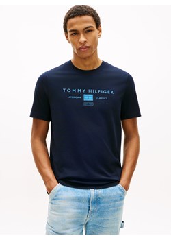 Tommy Hilfiger Koszulka męska Mężczyźni Bawełna (100%) granatowy jednolity ze sklepu vangraaf w kategorii T-shirty męskie - zdjęcie 189102944