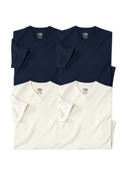 Zestaw 4 jednolitych koszulek  z dekoltem V ze sklepu Atlas For Men w kategorii T-shirty męskie - zdjęcie 189103522