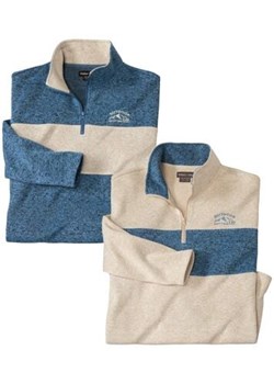 Zestaw 2 bluz z dwukolorowego moltonu ze sklepu Atlas For Men w kategorii Bluzy męskie - zdjęcie 189103542