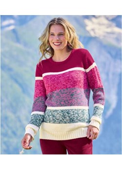 Trykotowy, melanżowy sweter w pasy ze sklepu Atlas For Men w kategorii Swetry damskie - zdjęcie 189103651