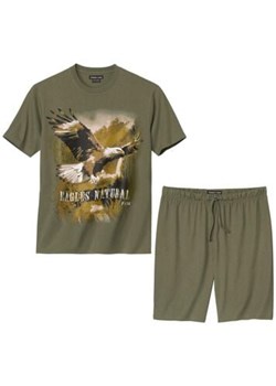 Piżama z szortami z bawełny i nadrukiem orła ze sklepu Atlas For Men w kategorii Piżamy męskie - zdjęcie 189103704