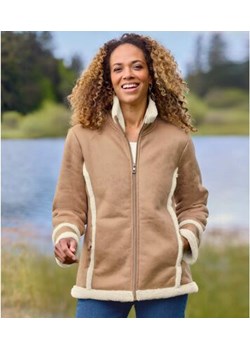 Kurtka ze sztucznego zamszu z ociepleniem z kożuszka sherpa ze sklepu Atlas For Men w kategorii Kurtki damskie - zdjęcie 189103784