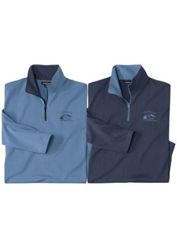 Zestaw 2 półgolfów z suwakiem Outdoor ze sklepu Atlas For Men w kategorii Swetry męskie - zdjęcie 189103932