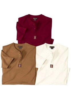 Zestaw 3 koszulek z dekoltem z guzikami ze sklepu Atlas For Men w kategorii T-shirty męskie - zdjęcie 189103971