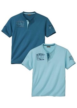 Zestaw 2 koszulek z dekoltem zapinanym na guziki ze sklepu Atlas For Men w kategorii T-shirty męskie - zdjęcie 189104192