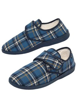 Kapcie z rzepem podszyte kożuszkiem sherpa ze sklepu Atlas For Men w kategorii Kapcie męskie - zdjęcie 189104251