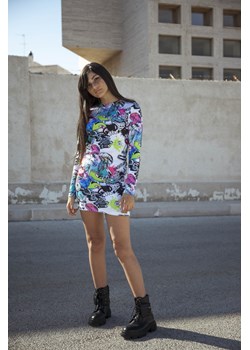 Wzorzysta sukienka dla dziewczyny GRAFFITI, Rozmiar - 164, Kolor - Multikolor ze sklepu REPORTER w kategorii Sukienki dziewczęce - zdjęcie 189104533