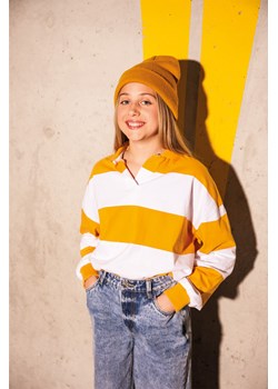 Żółta bluzka w paski z długim rękawem, Rozmiar - 146, Kolor - Żółty ze sklepu REPORTER w kategorii Bluzki dziewczęce - zdjęcie 189104732