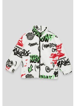 Biała przejściowa kurtka unisex ze sztucznego baranka, Rozmiar - 140, Kolor - Multikolor ze sklepu REPORTER w kategorii Kurtki chłopięce - zdjęcie 189104760