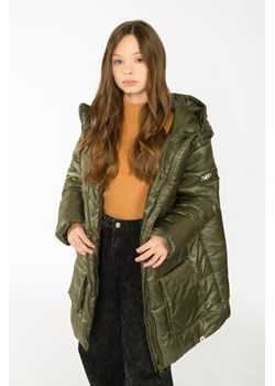 Ocieplana kurtka khaki o modnym, oversizowym kroju, Rozmiar - 146, Kolor - Khaki ze sklepu REPORTER w kategorii Kurtki dziewczęce - zdjęcie 189104761