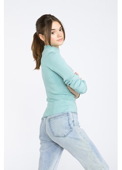 Miętowy prążkowany golf, Rozmiar - 152, Kolor - Miętowy ze sklepu REPORTER w kategorii Bluzki dziewczęce - zdjęcie 189104864
