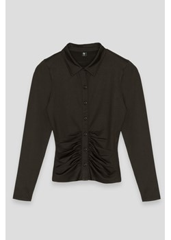 Czarna koszula z marszczeniem, Rozmiar - 146, Kolor - Czarny ze sklepu REPORTER w kategorii Koszule dziewczęce - zdjęcie 189105024