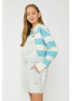 Krótkie jeansowe ogrodniczki dla dziewczyny, Rozmiar - 146, Kolor - Niebieski ze sklepu REPORTER w kategorii Spodenki dziewczęce - zdjęcie 189105291