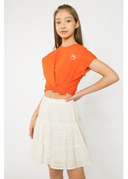 Pomarańczowy t-shirt HELLO SUMMER, Rozmiar - 146, Kolor - Pomarańczowy ze sklepu REPORTER w kategorii Bluzki dziewczęce - zdjęcie 189105331
