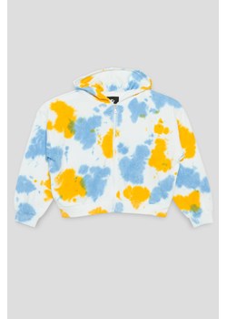 Żółta rozpinana bluza z kapturem TIE DYE, Rozmiar - 152, Kolor - Multikolor ze sklepu REPORTER w kategorii Bluzy dziewczęce - zdjęcie 189105404
