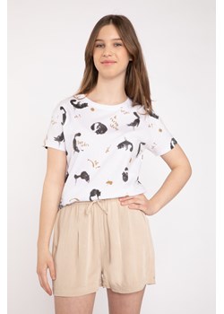 Beżowe wiązane krótkie spodenki, Rozmiar - 140, Kolor - Beżowy ze sklepu REPORTER w kategorii Spodenki dziewczęce - zdjęcie 189105504