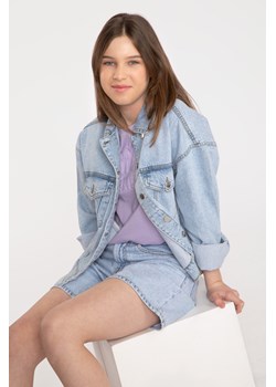 Niebieskie jeansowe proste krótkie spodenki, Rozmiar - 140, Kolor - Niebieski ze sklepu REPORTER w kategorii Spodenki dziewczęce - zdjęcie 189105513