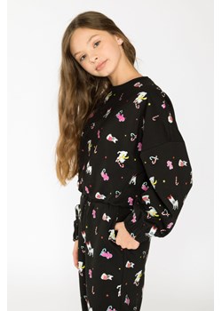 Czarna świąteczna bluza dresowa, Rozmiar - 152, Kolor - Czarny ze sklepu REPORTER w kategorii Bluzy dziewczęce - zdjęcie 189105993