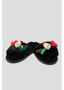Czarne świąteczne kapcie, Kolor - Czarny, Rozmiar -  36 ze sklepu REPORTER w kategorii Kapcie dziecięce - zdjęcie 189106103