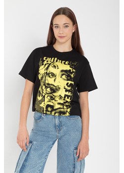 Czarny T-shirt z nadrukiem z przodu, Rozmiar - 140, Kolor - Czarny ze sklepu REPORTER w kategorii Bluzki dziewczęce - zdjęcie 189106112