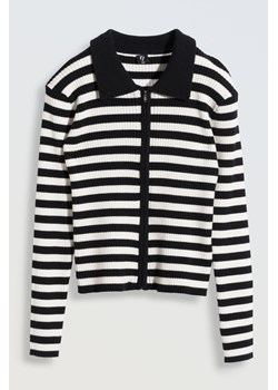 Sweter z kołnierzykiem w biało-czarne paski, Rozmiar - 140, Kolor - Multikolor ze sklepu REPORTER w kategorii Swetry dziewczęce - zdjęcie 189106452
