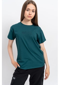 Zielony t-shirt COMFORT z przestrzennym napisem na wysokości piersi, Rozmiar - 140, Kolor - Zielony ze sklepu REPORTER w kategorii Bluzki dziewczęce - zdjęcie 189106953