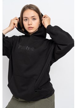 Czarna bluza oversize z kapturem z przestrzennym nadrukiem na wysokości piersi, Rozmiar - 140, Kolor - Czarny ze sklepu REPORTER w kategorii Bluzy dziewczęce - zdjęcie 189107113
