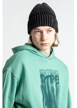 Brązowo-czarna czapka z naszywką z boku, Rozmiar -  r2, Kolor - Szary ze sklepu REPORTER w kategorii Czapki dziecięce - zdjęcie 189107164