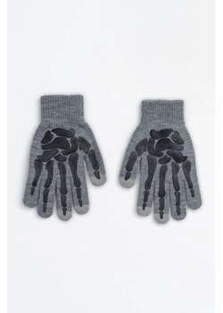 Szare rękawiczki z czarnym nadrukiem z przodu, Rozmiar -  r2, Kolor - Szary ze sklepu REPORTER w kategorii Rękawiczki dziecięce - zdjęcie 189107281