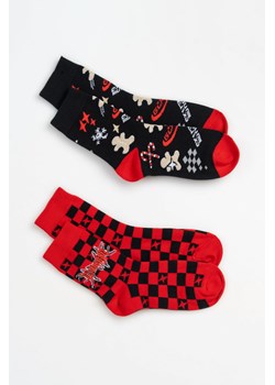Wielokolorowe skarpety z motywem świątecznym 2-PAK, Rozmiar -  34, Kolor - Multikolor ze sklepu REPORTER w kategorii Skarpetki dziecięce - zdjęcie 189107493