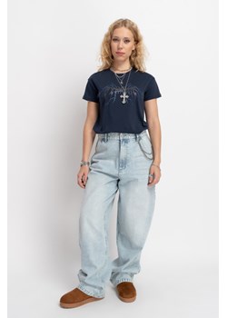 Niebieskie jeansy BAGGY z efektem sprania, Rozmiar - 140, Kolor - Niebieski ze sklepu REPORTER w kategorii Spodnie dziewczęce - zdjęcie 189107673